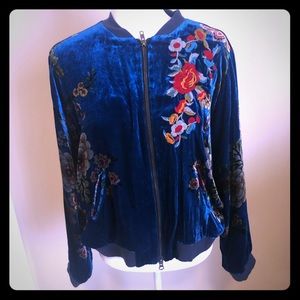 Johnny Was velvet bomber jacket